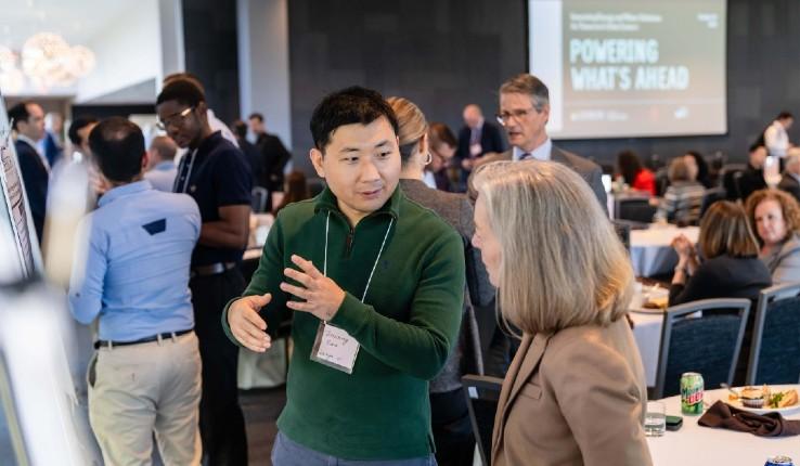 Audience members discuss the issues